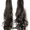 Cabelo Ondulado Castanho Escuro Rabo De Cavalo 150g Aplique - Image 3
