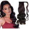 Cabelo Ondulado Castanho Escuro Rabo De Cavalo 150g Aplique - Image 5