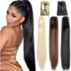 Cabelo Ondulado Castanho Escuro Rabo De Cavalo 150g Aplique - Image 6